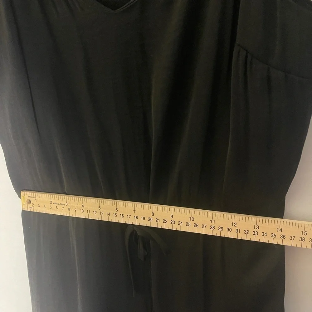 WHO What Wear Little Black Drawstring Waist Dress Gathered Straps Medium
